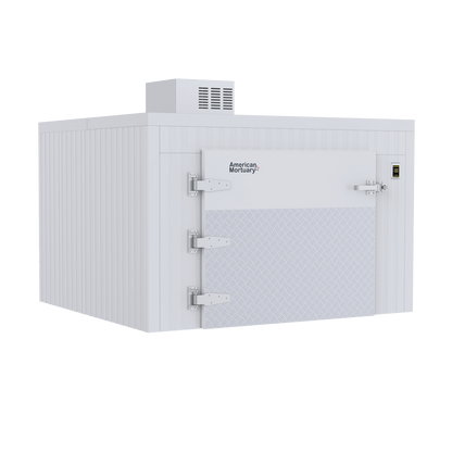 Floorless grade-level cot roll-in entry on TR3 cooler
