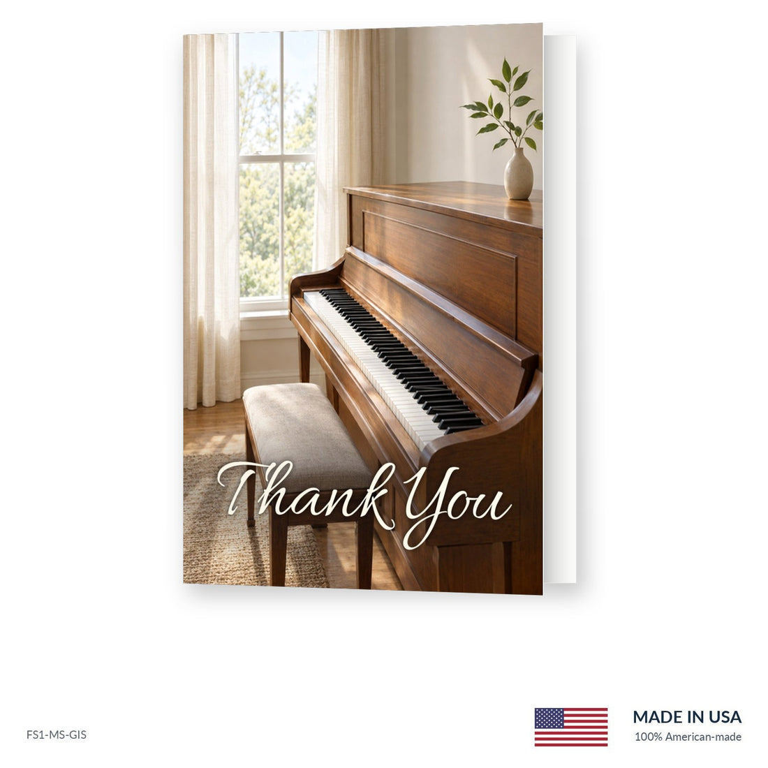 Upright Piano Funeral Acknowledgment Cards