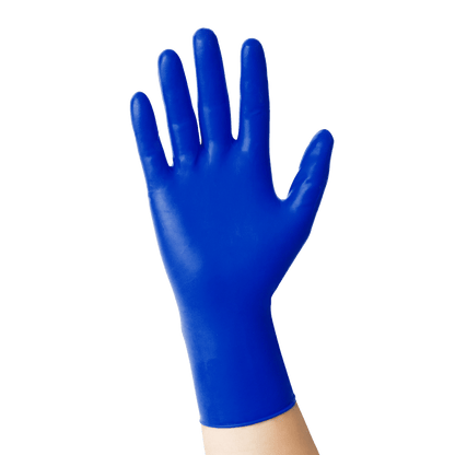 USPE 14 mil high-risk nitrile exam glove in dark blue, 12-inch length, powder-free