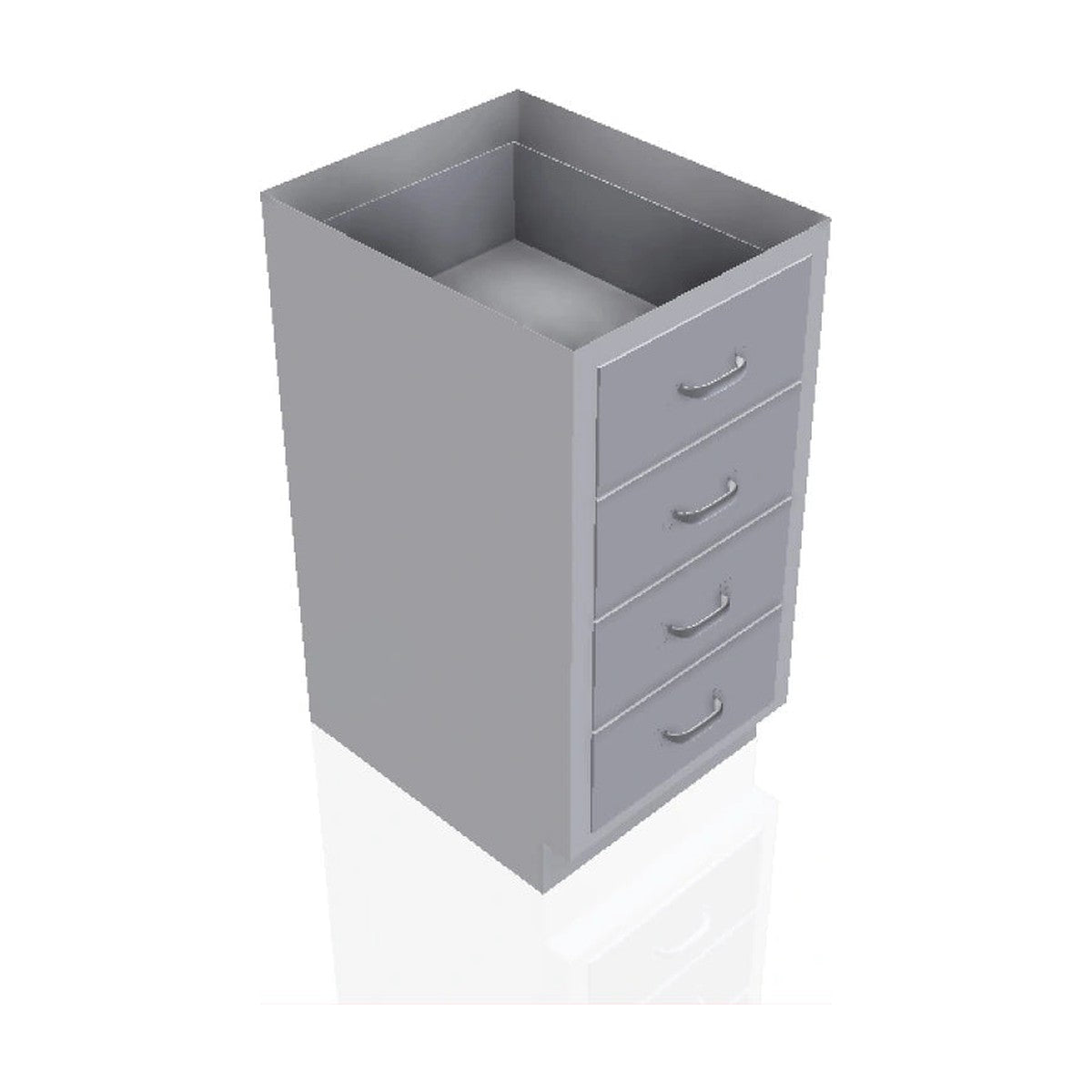 USPE USPE-CW-2371 lab base cabinet with 4 medium drawers, front perspective view