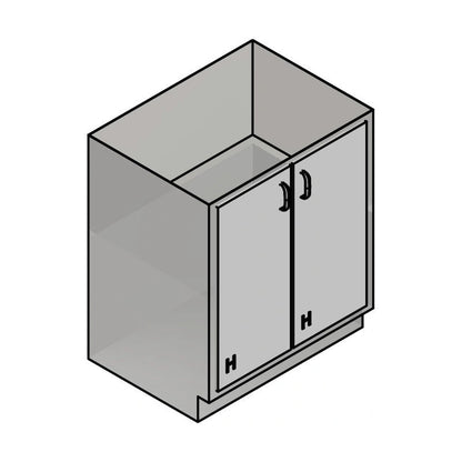 USPE USPE-CW-2379 lab base cabinet with 2 cabinet doors, line drawing view