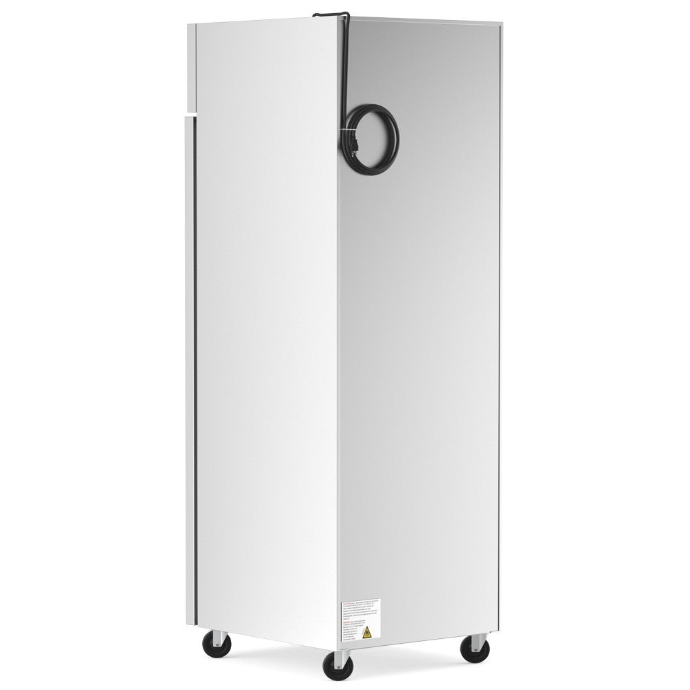 USPE 27" Top-Mount Solid Door Lab Refrigerator, 19 Cu. Ft., side and rear view