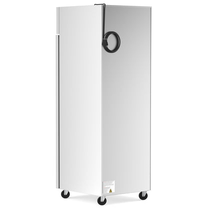 USPE 27" Top-Mount Solid Door Lab Refrigerator, 19 Cu. Ft., side and rear view
