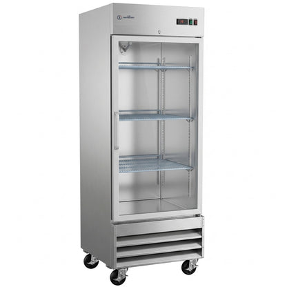 USPE 29" Glass Door Lab Refrigerator, 20.6 Cu. Ft. (USPE-LR1-29G), angle view
