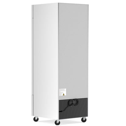 USPE 29" Glass Door Lab Refrigerator, 20.6 Cu. Ft. (USPE-LR1-29G), side and rear view