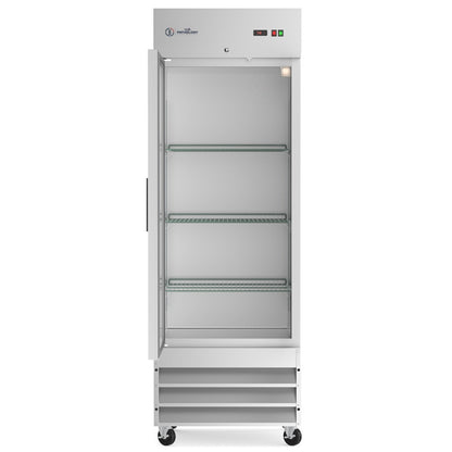 USPE 29" Left-Hinged Solid Door Lab Refrigerator, 20.6 Cu. Ft. (USPE-LR1-29SL), doors open interior