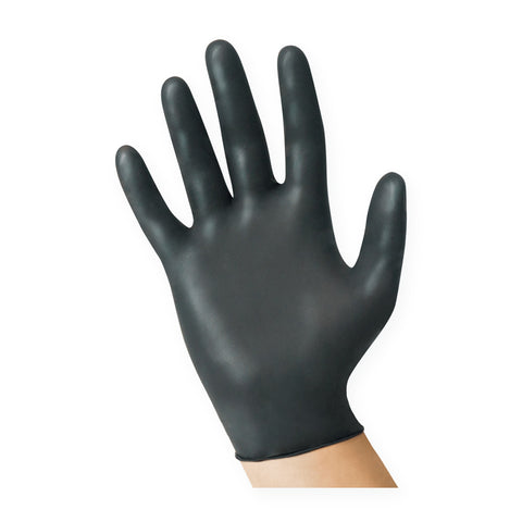 USPE 5 Mil Black Nitrile Exam Gloves, black glove, 5 mil, 9.5-inch length, powder-free, sold by the case