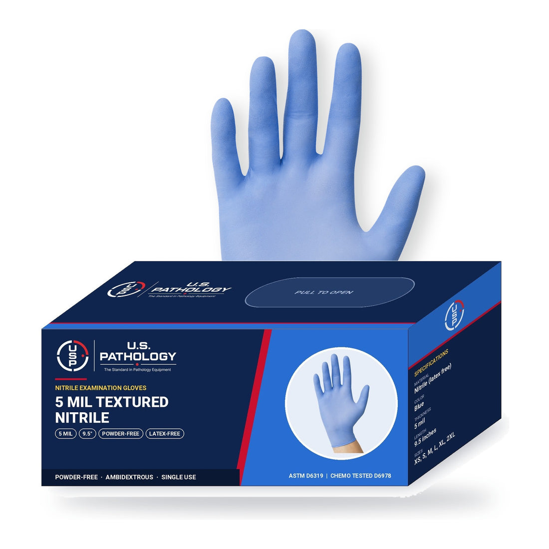 USPE 5 Mil Textured Nitrile Exam Gloves – Case