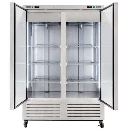 USPE 54" Dual-Temp Lab Refrigerator/Freezer, 42 Cu. Ft. (USPE-LRF2-54), doors open interior