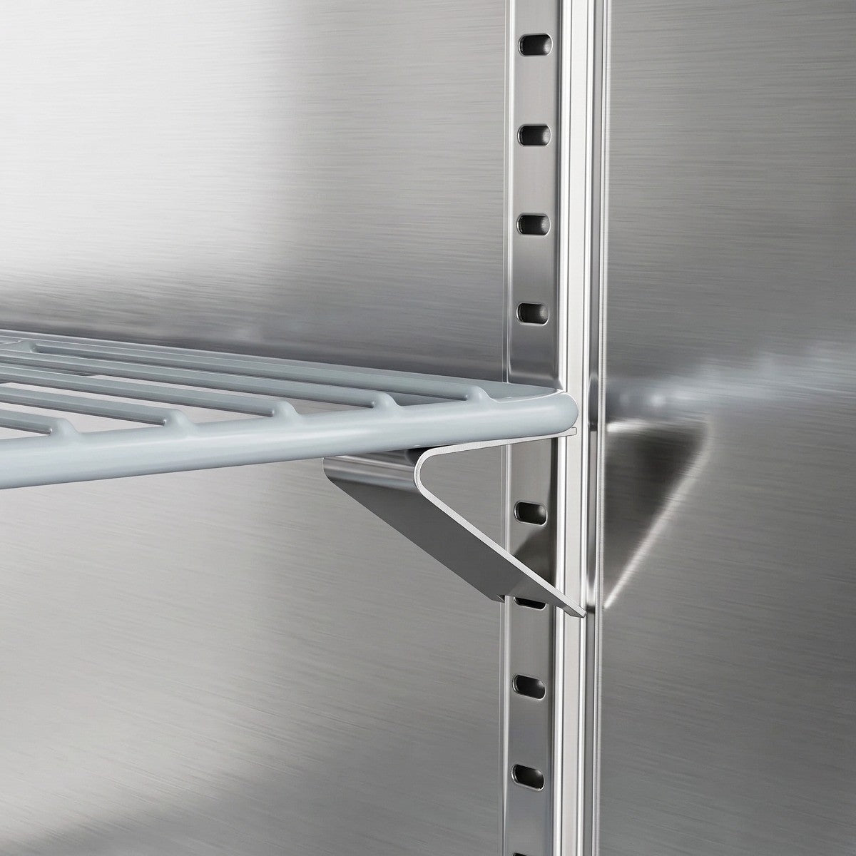 USPE 54" Two-Door Glass Lab Refrigerator, 41.3 Cu. Ft. (USPE-LR2-54G), adjustable shelf clip detail