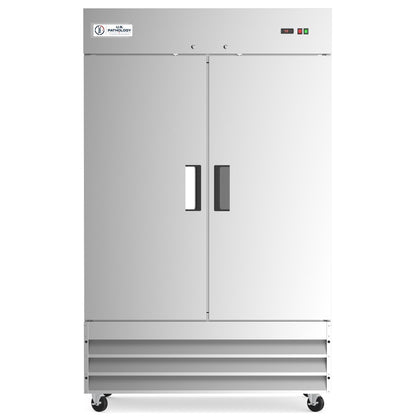 USPE 54" Two-Door Solid Lab Refrigerator, 41.3 Cu. Ft. (USPE-LR2-54S), front view