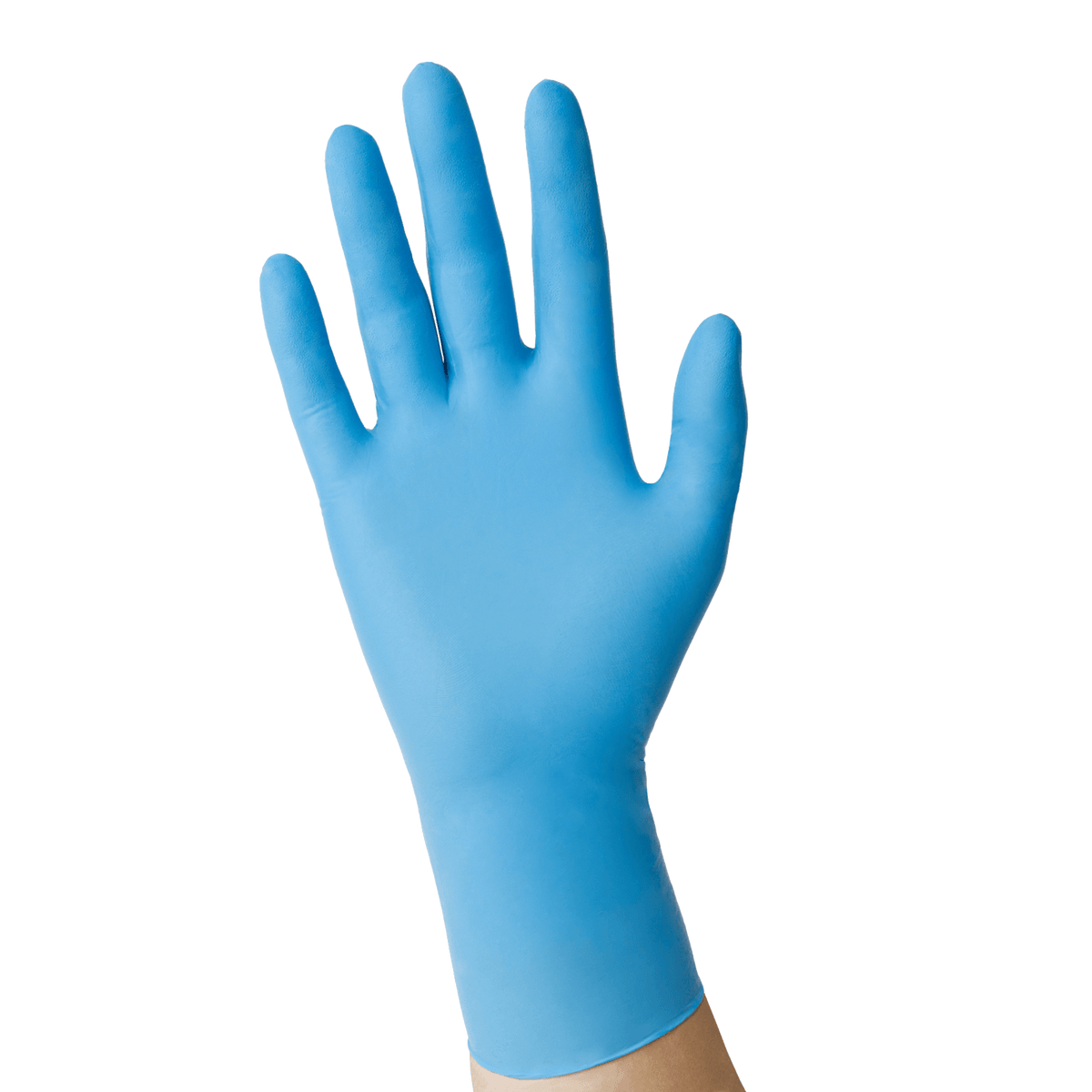 USPE 7 mil extended-cuff nitrile exam glove in blue, 12-inch length, powder-free
