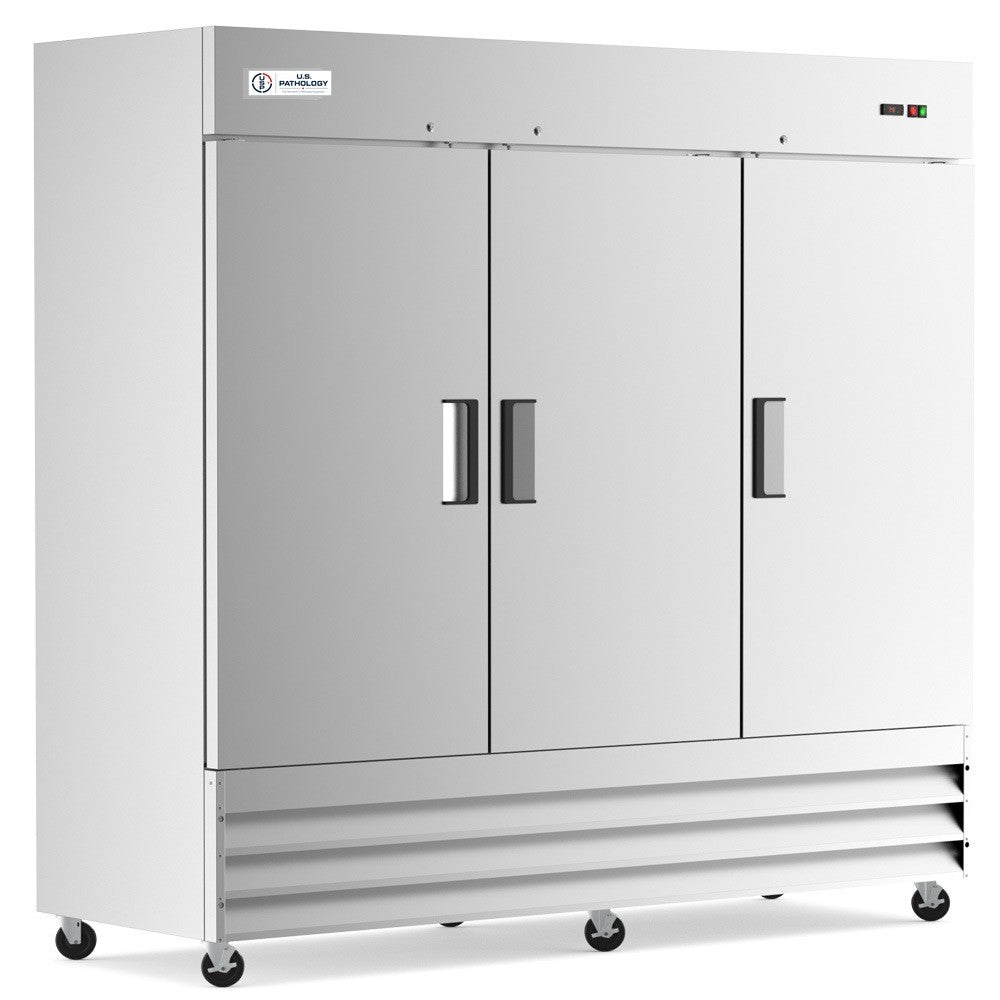 USPE 81" Three-Door Solid Lab Refrigerator, 72 Cu. Ft.