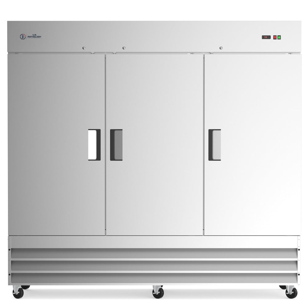 USPE 81" Three-Door Solid Lab Refrigerator, 72 Cu. Ft. (USPE-LR3-81S), front view