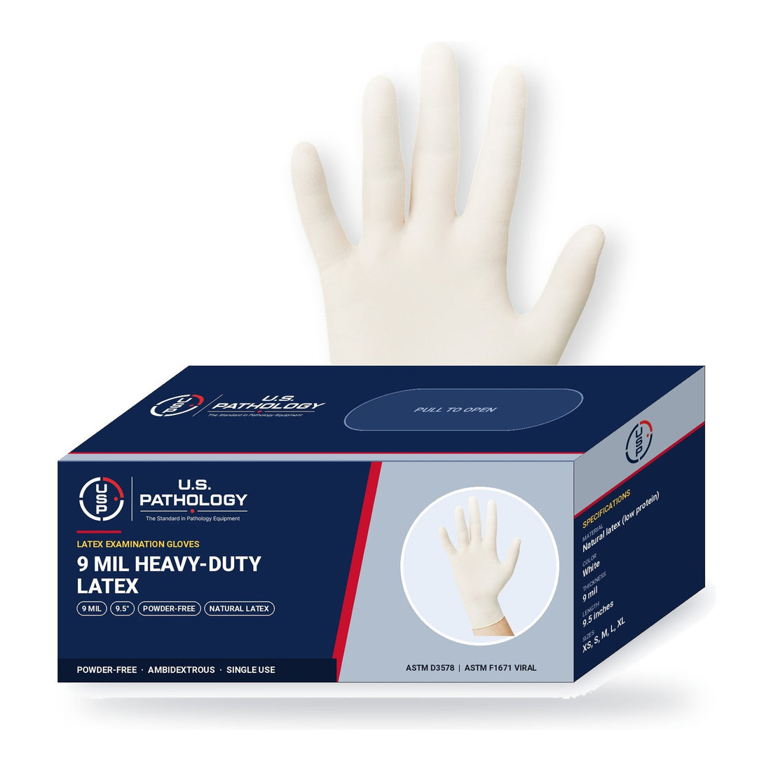 USPE 9 Mil Heavy-Duty Latex Exam Gloves – Case