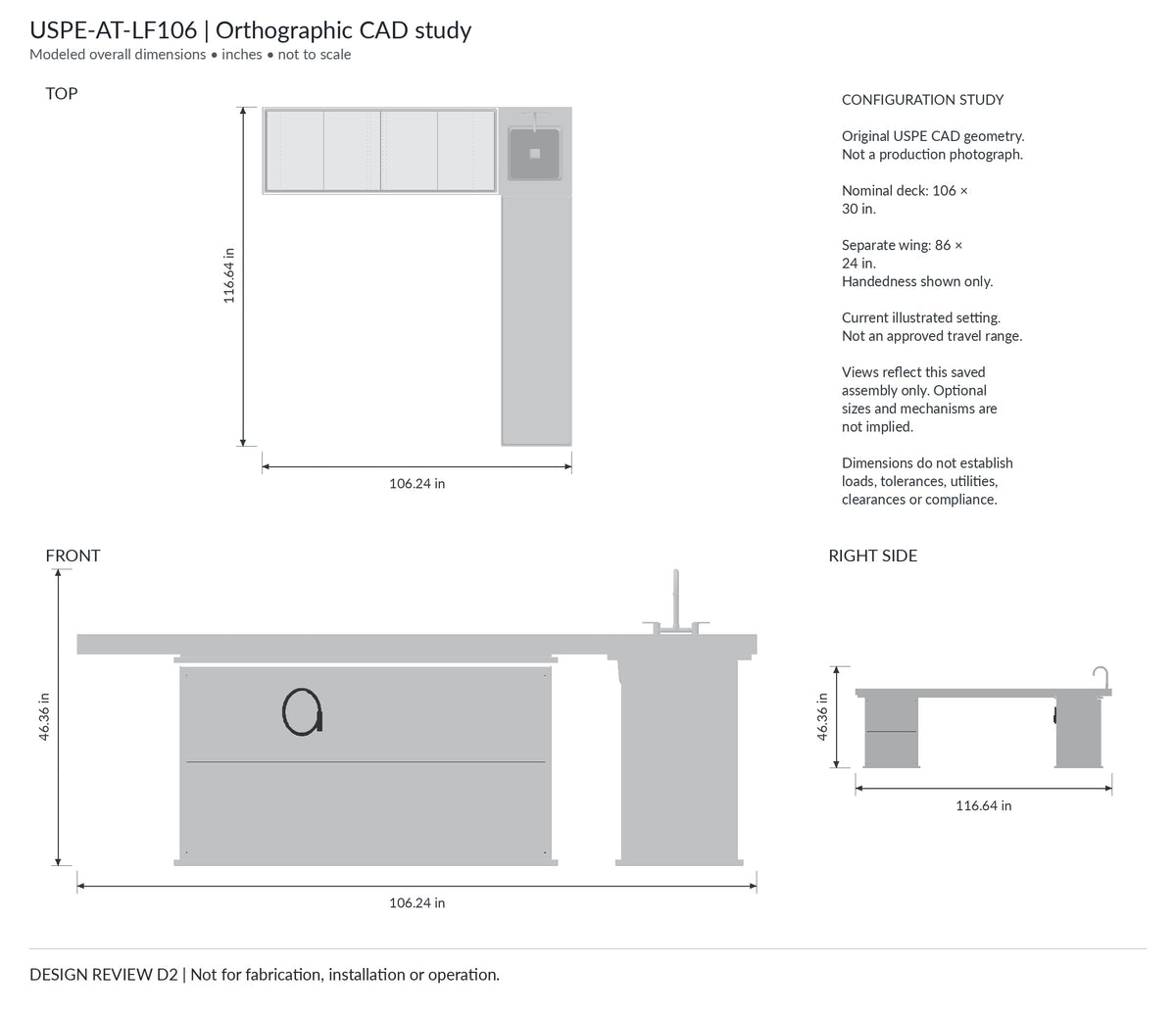 Fixed-Height L-Shaped Autopsy Table, view 3