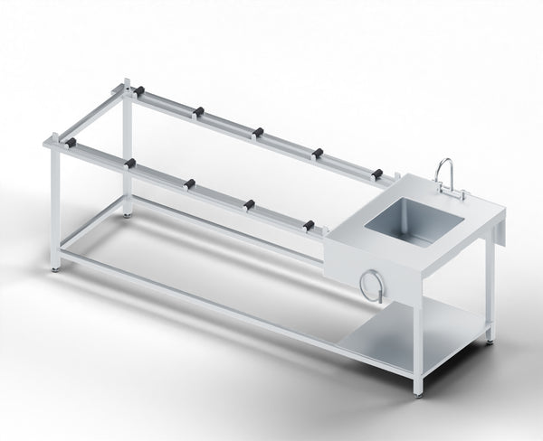 Roller-Transfer Autopsy Table with Sink