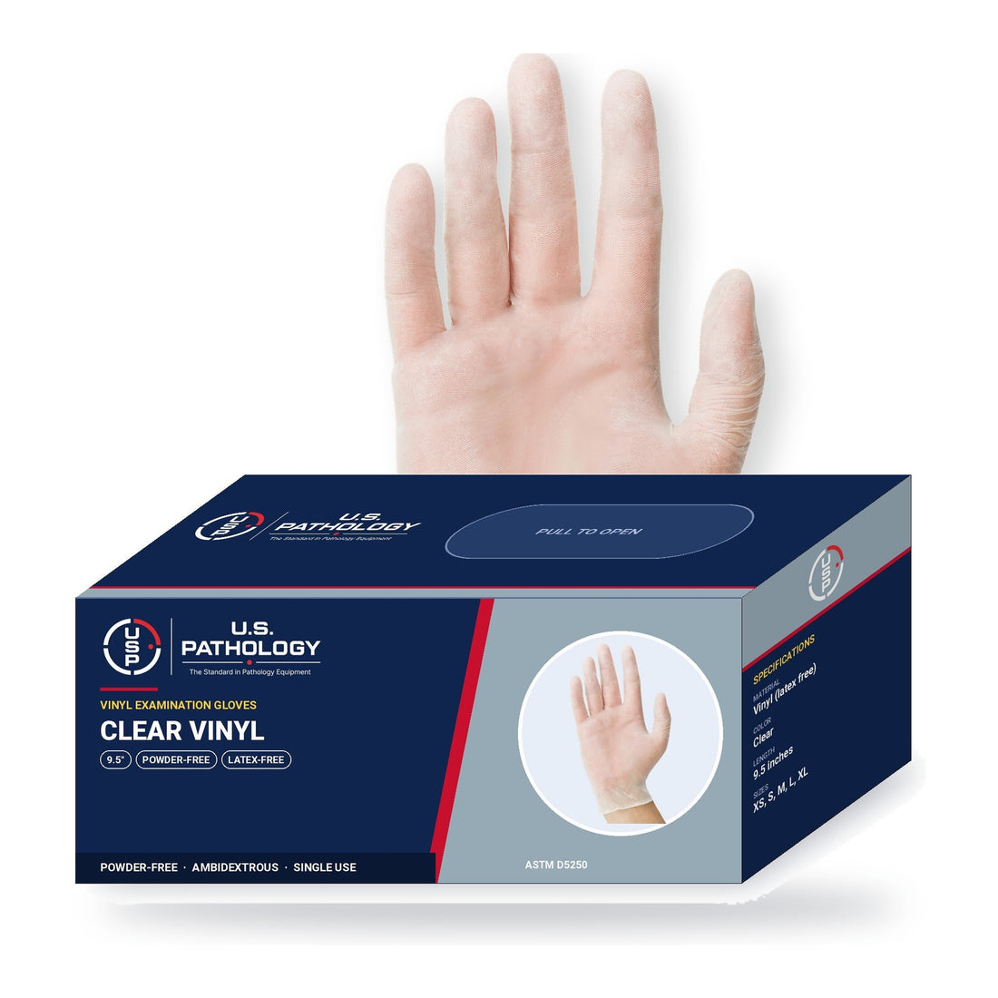 USPE Clear Vinyl Exam Gloves – Case