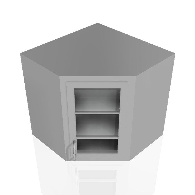 USPE 14-Inch Corner Wall Cabinet, 25-Inch Tall, Left-hand solid door, model USPE-CW-W429