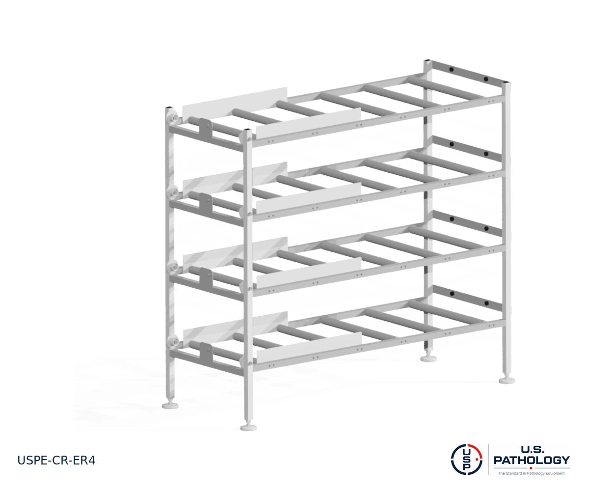 4-Tier End-Loading Morgue Cadaver Storage Rack, USPE-CR-ER4, alternate view