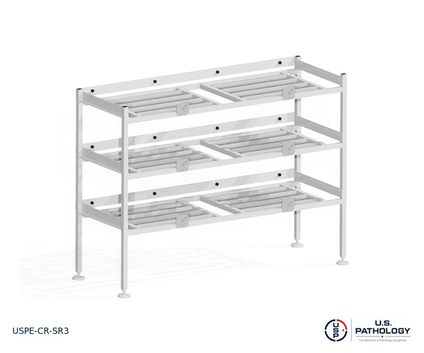3-Tier Side-Loading Morgue Cadaver Storage Rack
