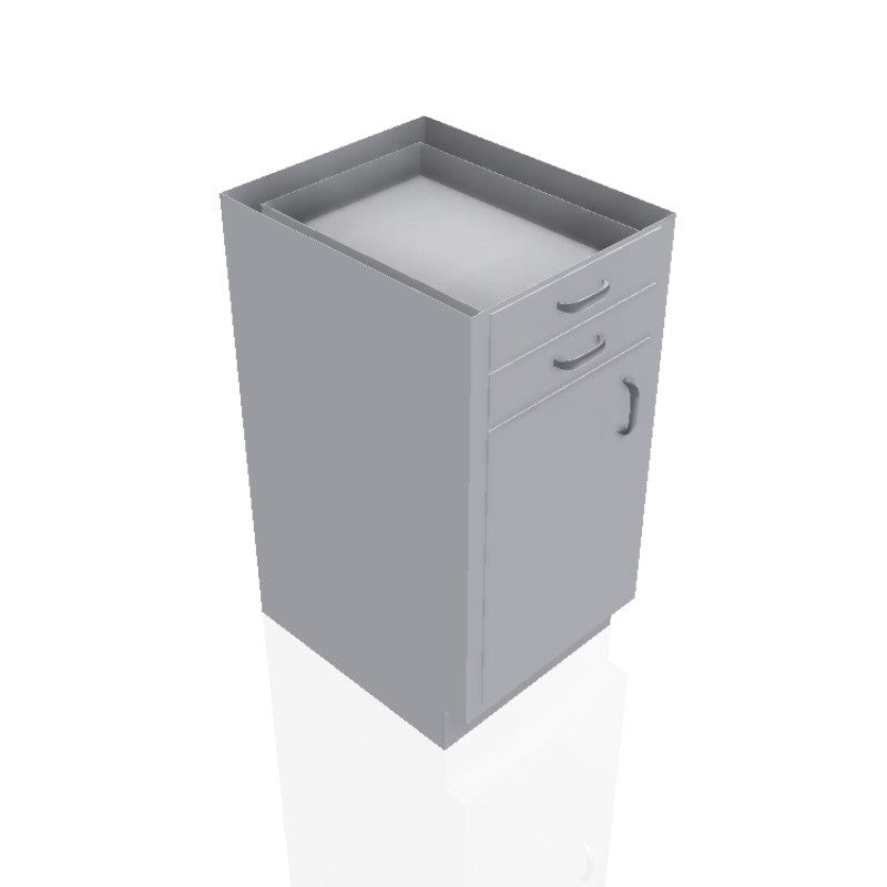 18 in. Stainless Steel Prep Room Base Cabinet: 2 Small Drawer, 1 Right Door