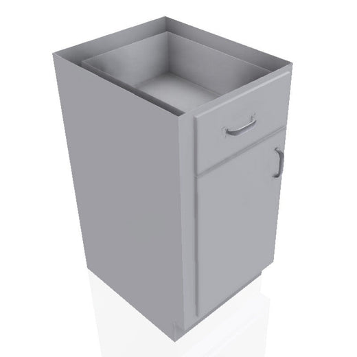 USPE 18 in. Stainless Steel Base Cabinet: 1 Medium Drawer, 1 Right Door