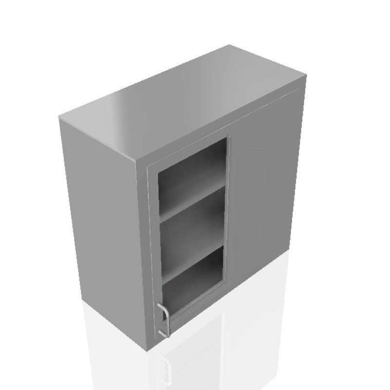 USPE 32-Inch Dead-Corner Wall Cabinet, 30-Inch Tall, Left-hand glass door, model USPE-CW-W426