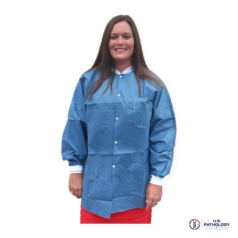 USPE Disposable Embalming Jacket – Hip-Length SMS, 10/Pack – Blueberry