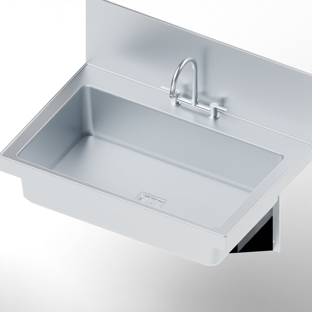 Economy Wall-Mount Stainless Steel Wash Sink, view 2