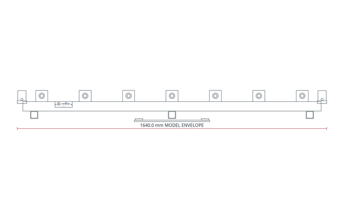 USPE Full-Width Roller Transfer Pallet, USPE-FR7, front view of original editable CAD geometry; unapproved design proposal, not a product photograph