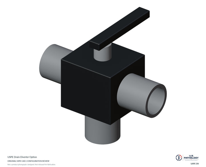 USPE Drain Diverter Option | USPE-DV | Original CAD configuration review, not a product photograph