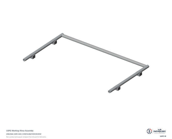 USPE Worktop Rinse Assembly | USPE-RI | Original CAD configuration review, not a product photograph