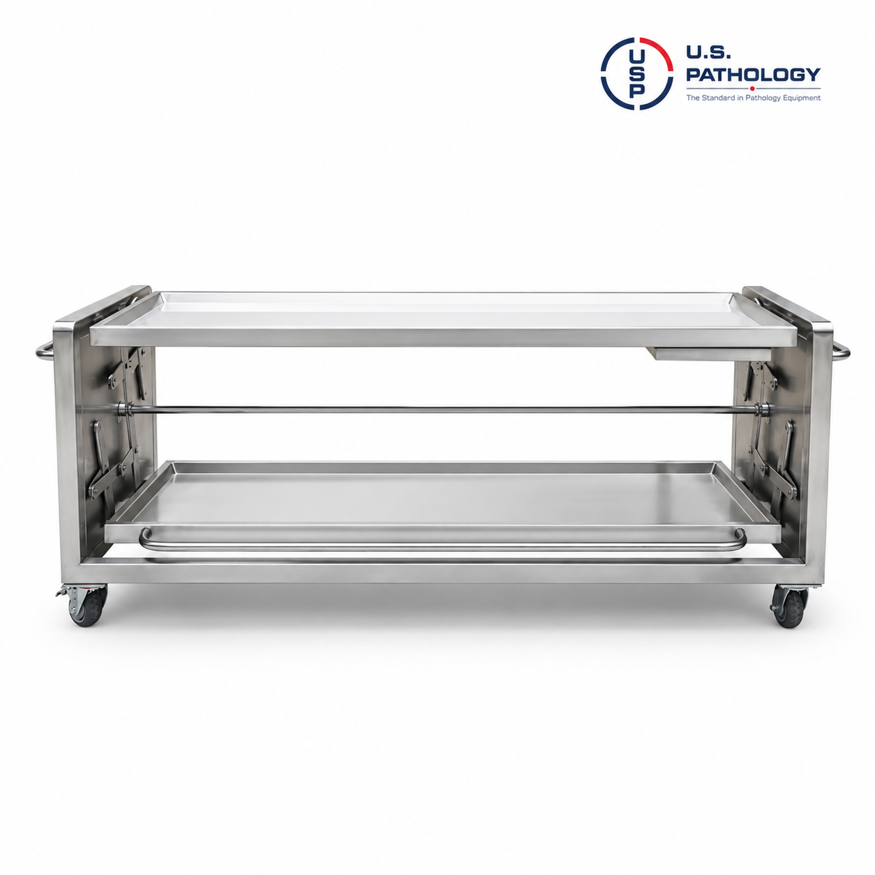 USPE-RDT2 two body rotating anatomy dissection table with dual cadaver trays and 304 stainless steel construction