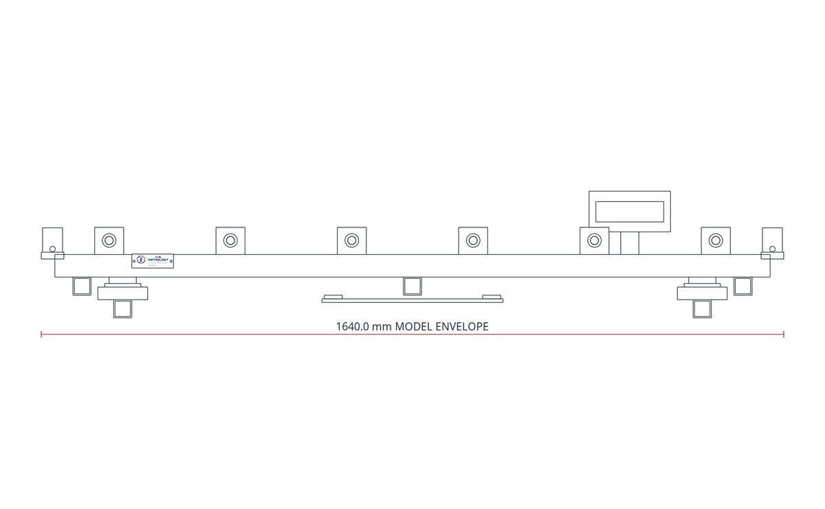 USPE Weighing Roller Pallet, USPE-RP12-S, front view of original editable CAD geometry; unapproved design proposal, not a product photograph