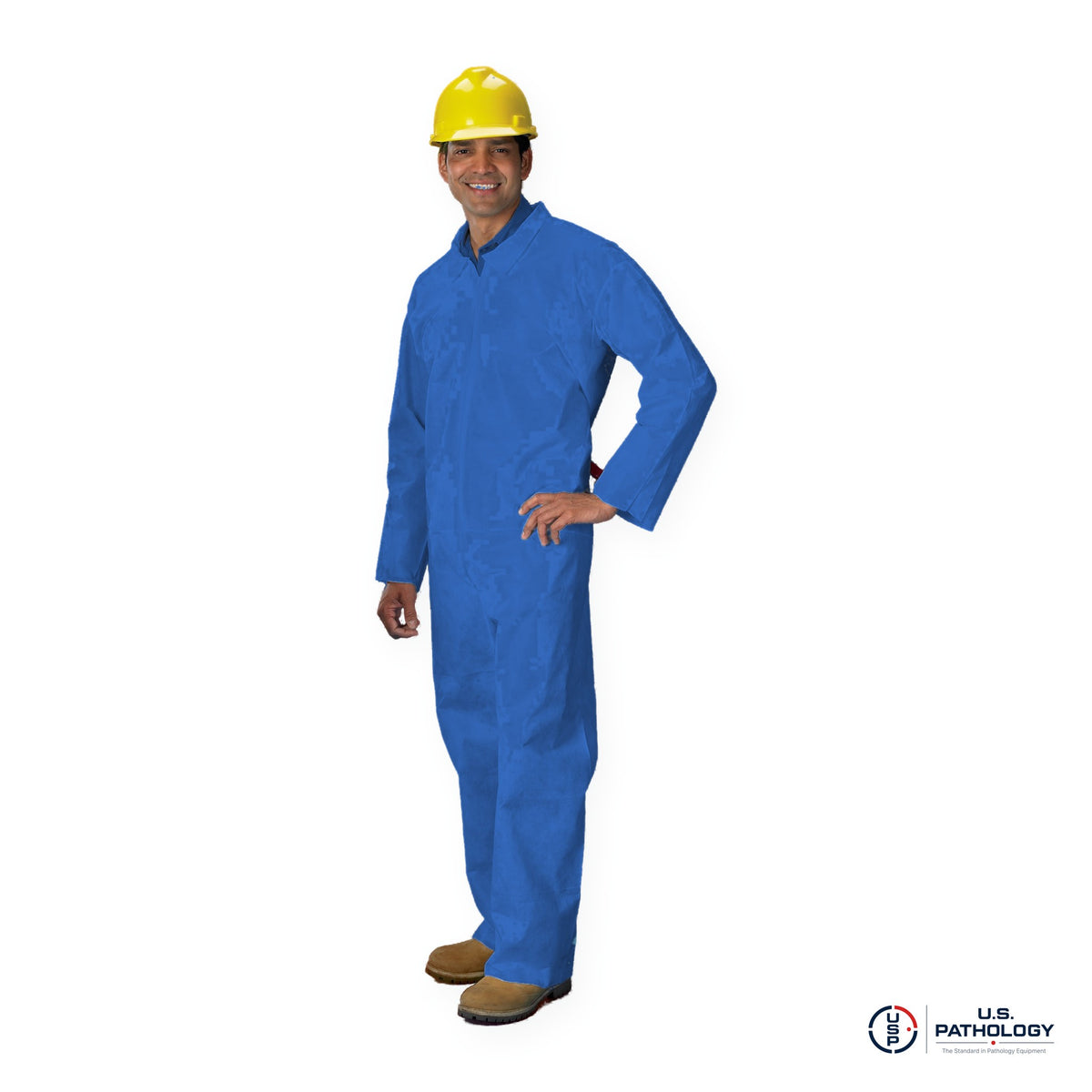 USPE SMS Disposable Coverall, Open Wrists & Ankles – Blue