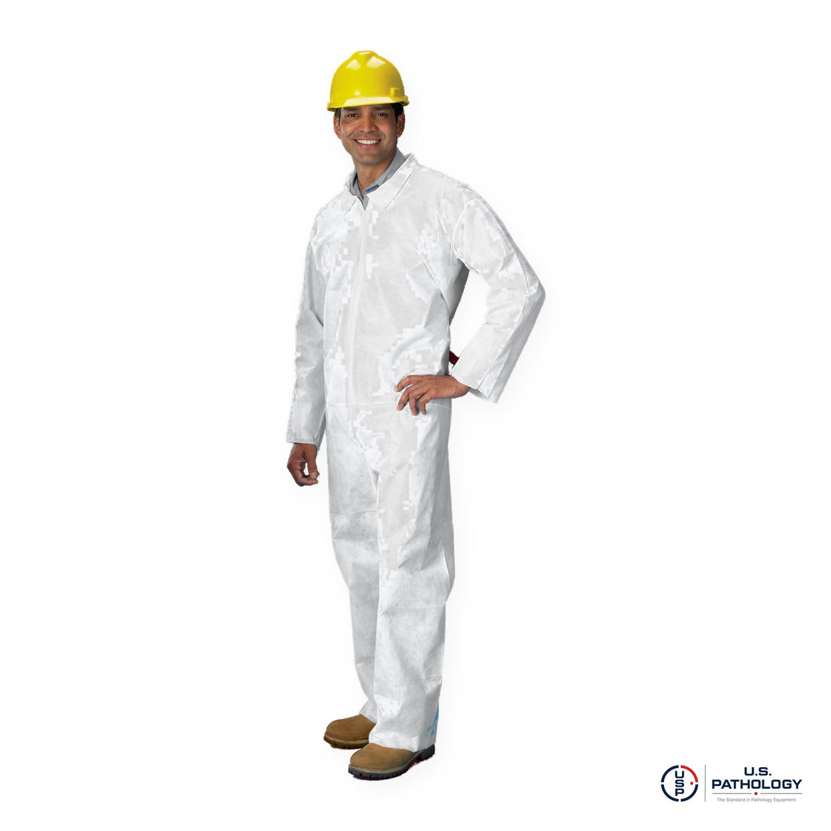 USPE SMS Disposable Coverall, Open Wrists & Ankles – White