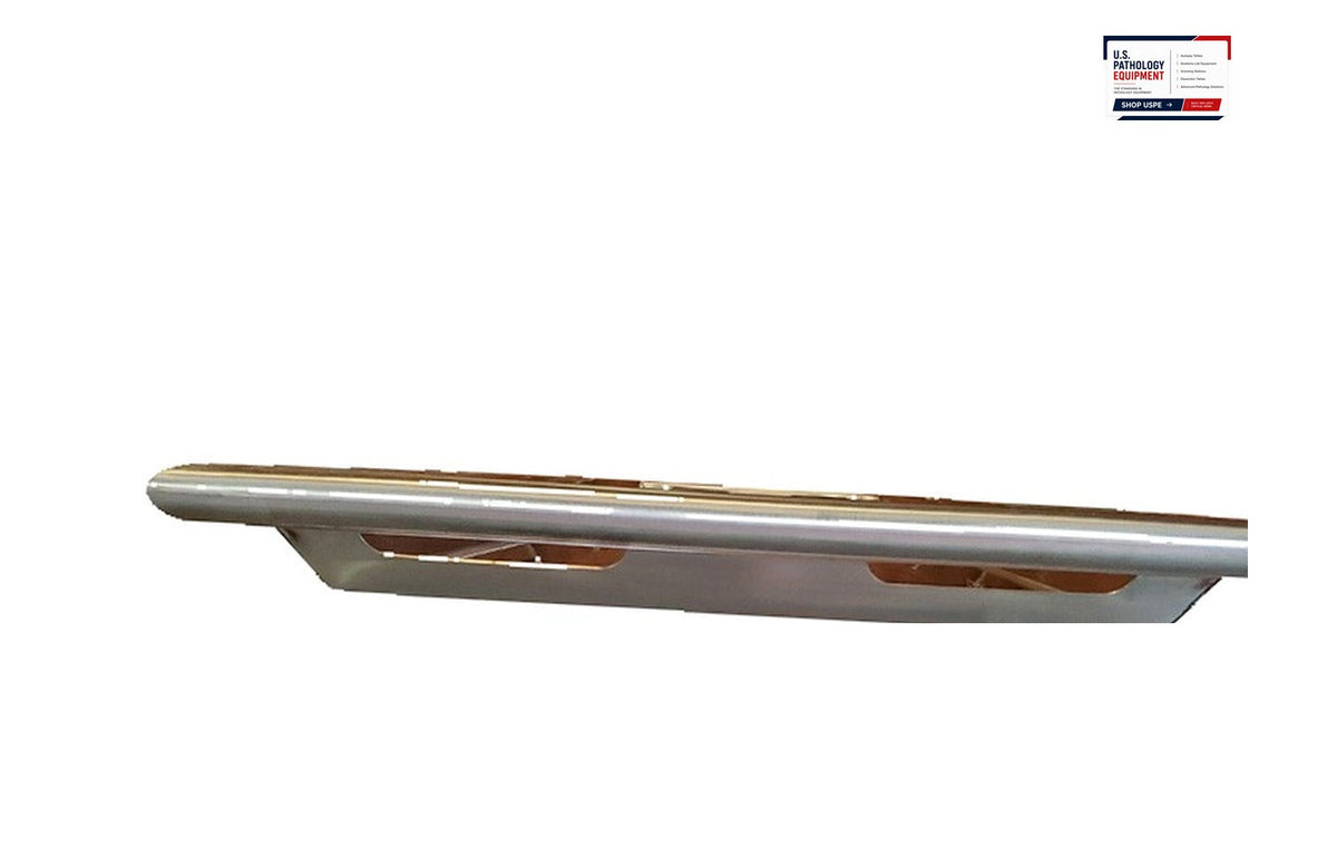 USPE stainless cadaver body tray, genuine catalog photograph on white; reference configuration, selected dimensions confirmed in quote