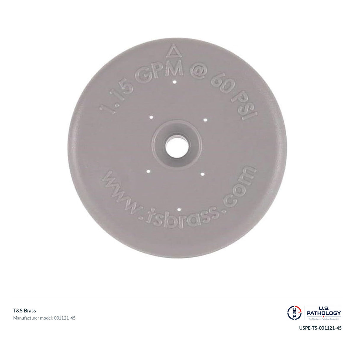T&S Brass 001121-45 Spray valve spray face; genuine T&S manufacturer reference; USPE catalog USPE-TS-001121-45