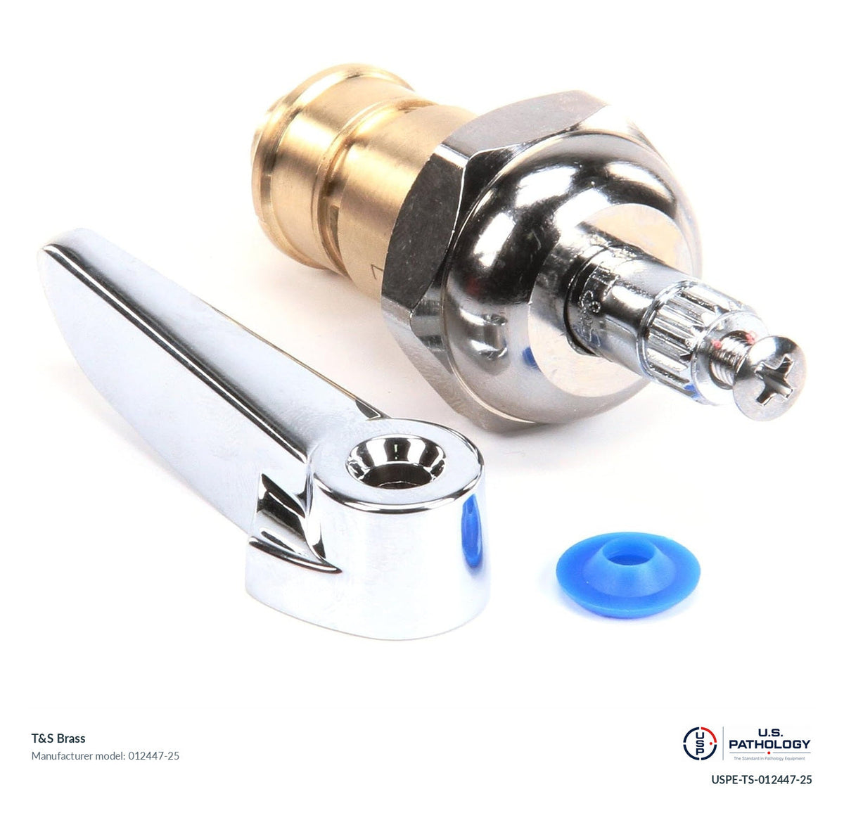 T&S Brass 012447-25 Ceramic cartridge with check valve and lever handle; genuine T&S manufacturer reference; USPE catalog USPE-TS-012447-25