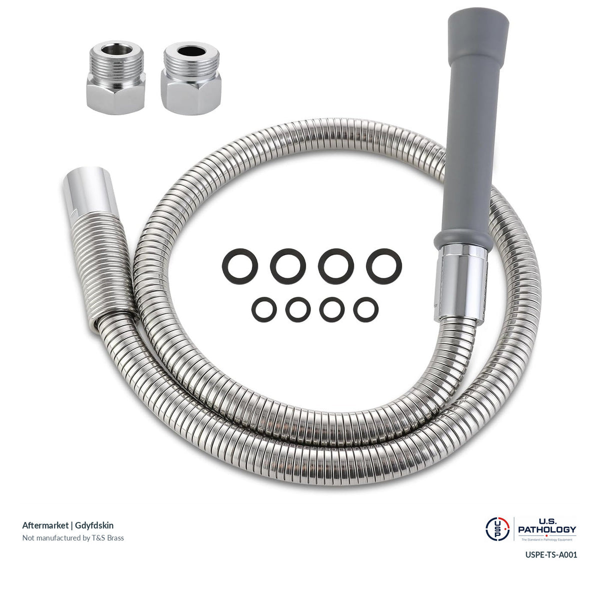 Gdyfdskin Pre-rinse hose with handle | Aftermarket; third-party aftermarket reference, not a T&S-manufactured product; USPE catalog USPE-TS-A001