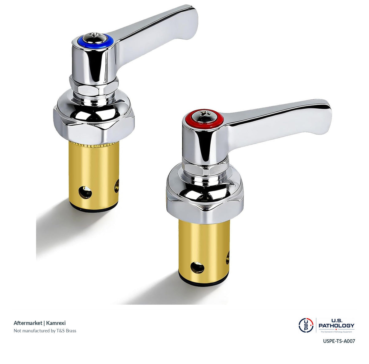 Kamrexi Hot and cold side handle stem assembly set | Aftermarket; third-party aftermarket reference, not a T&S-manufactured product; USPE catalog USPE-TS-A007