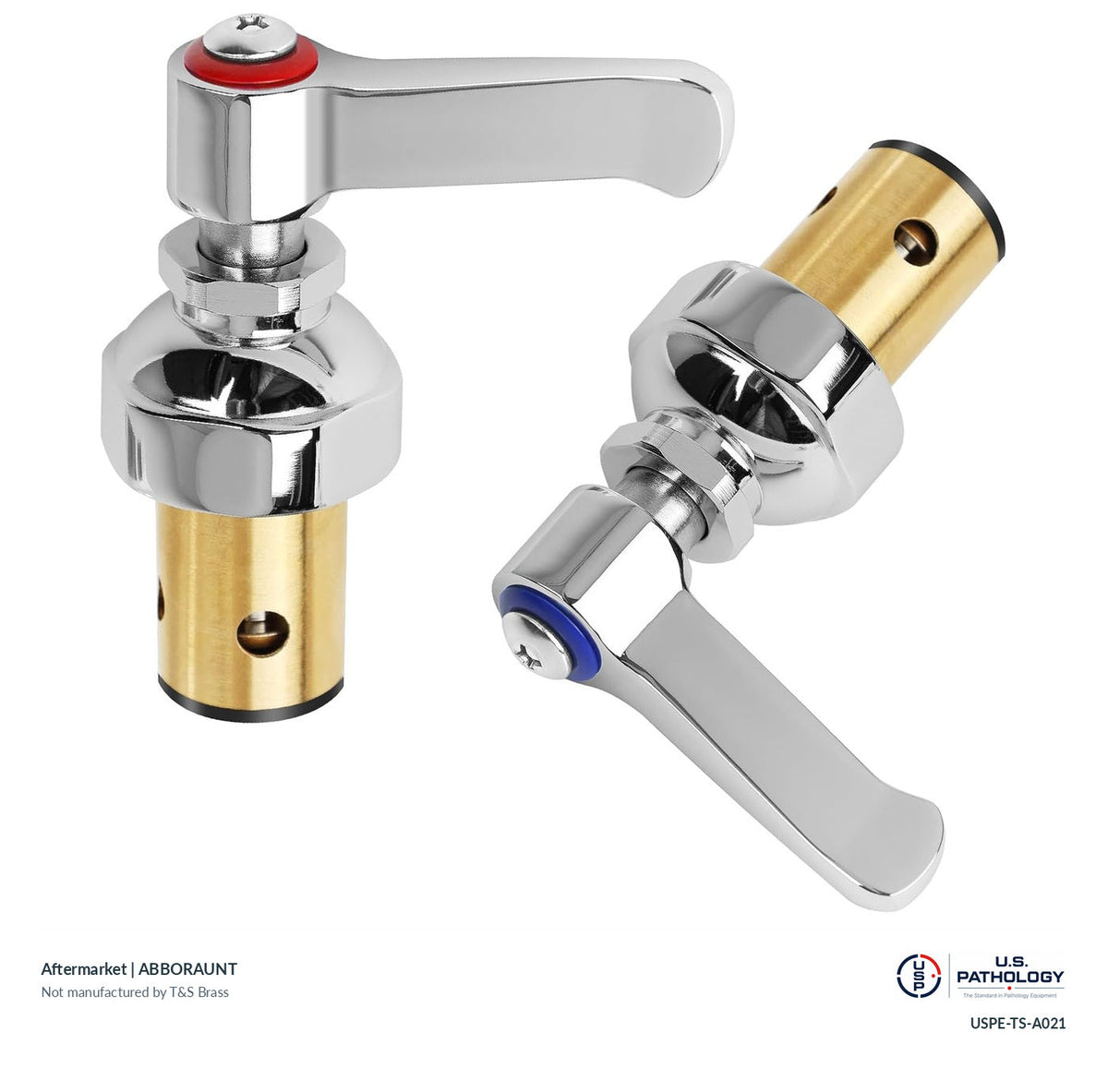 ABBORAUNT Hot and cold handle stem assembly set | Aftermarket; third-party aftermarket reference, not a T&S-manufactured product; USPE catalog USPE-TS-A021