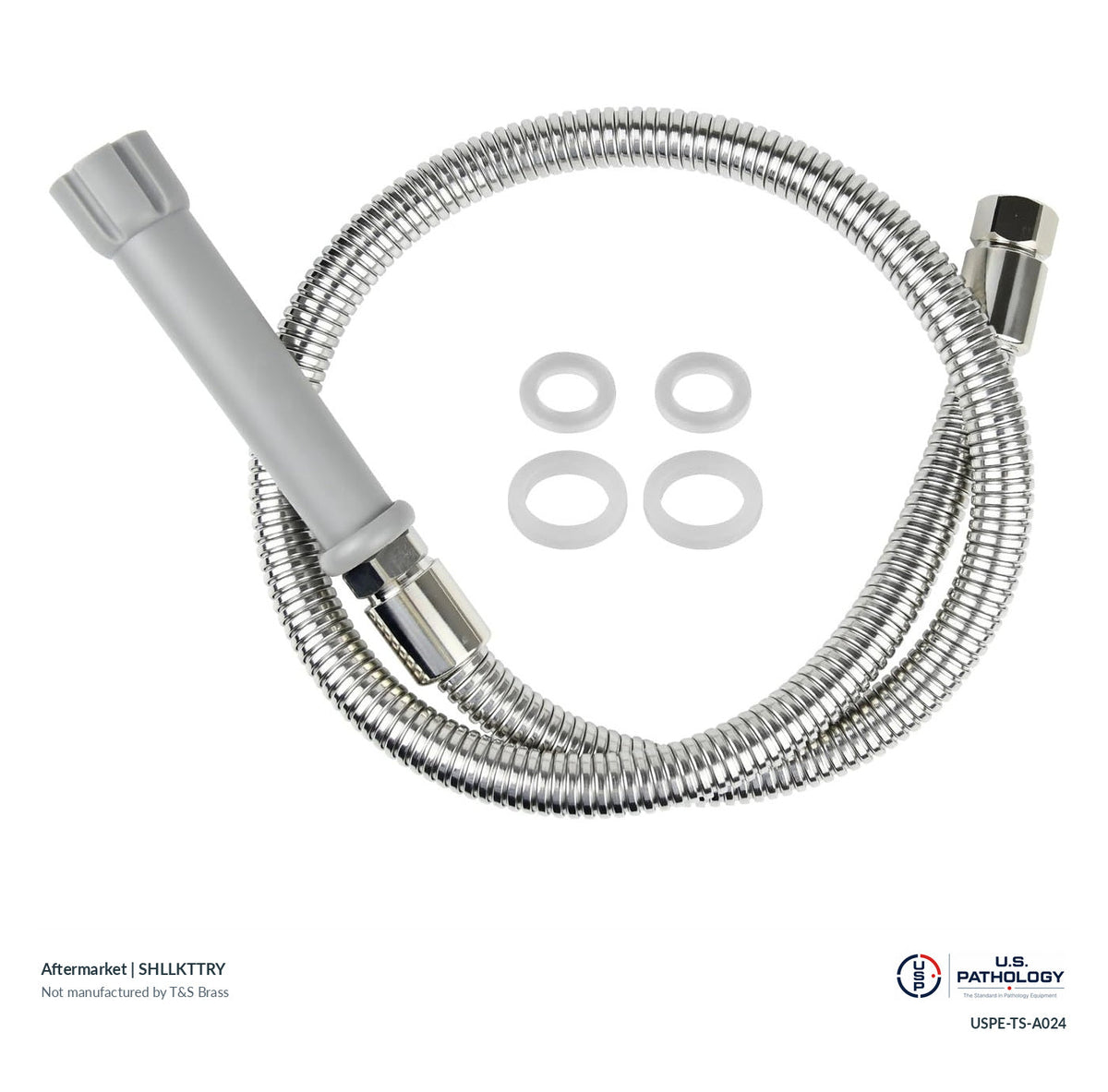 SHLLKTTRY 44-inch pre-rinse hose with handle | Aftermarket; third-party aftermarket reference, not a T&S-manufactured product; USPE catalog USPE-TS-A024