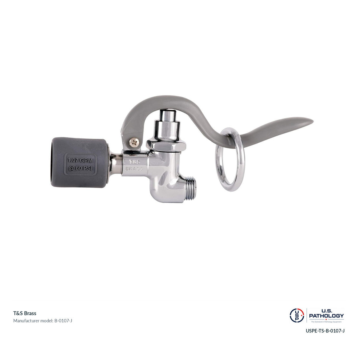 T&S Brass B-0107-J Low-flow spray valve; genuine T&S manufacturer reference; USPE catalog USPE-TS-B-0107-J