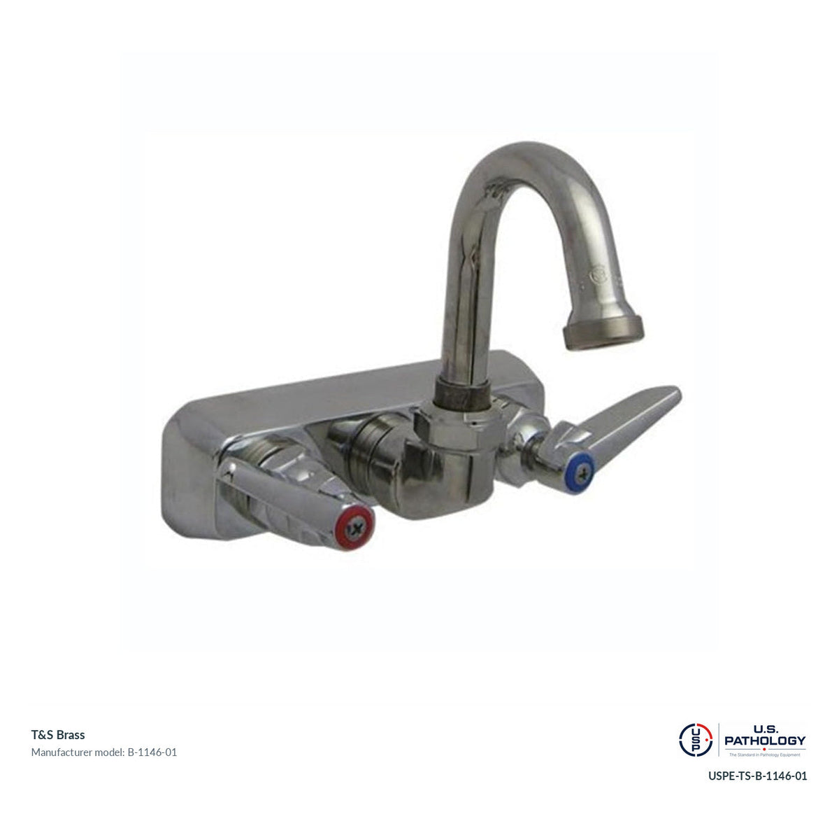 T&S Brass B-1146-01 Wall-mount workboard faucet; genuine T&S manufacturer reference; USPE catalog USPE-TS-B-1146-01
