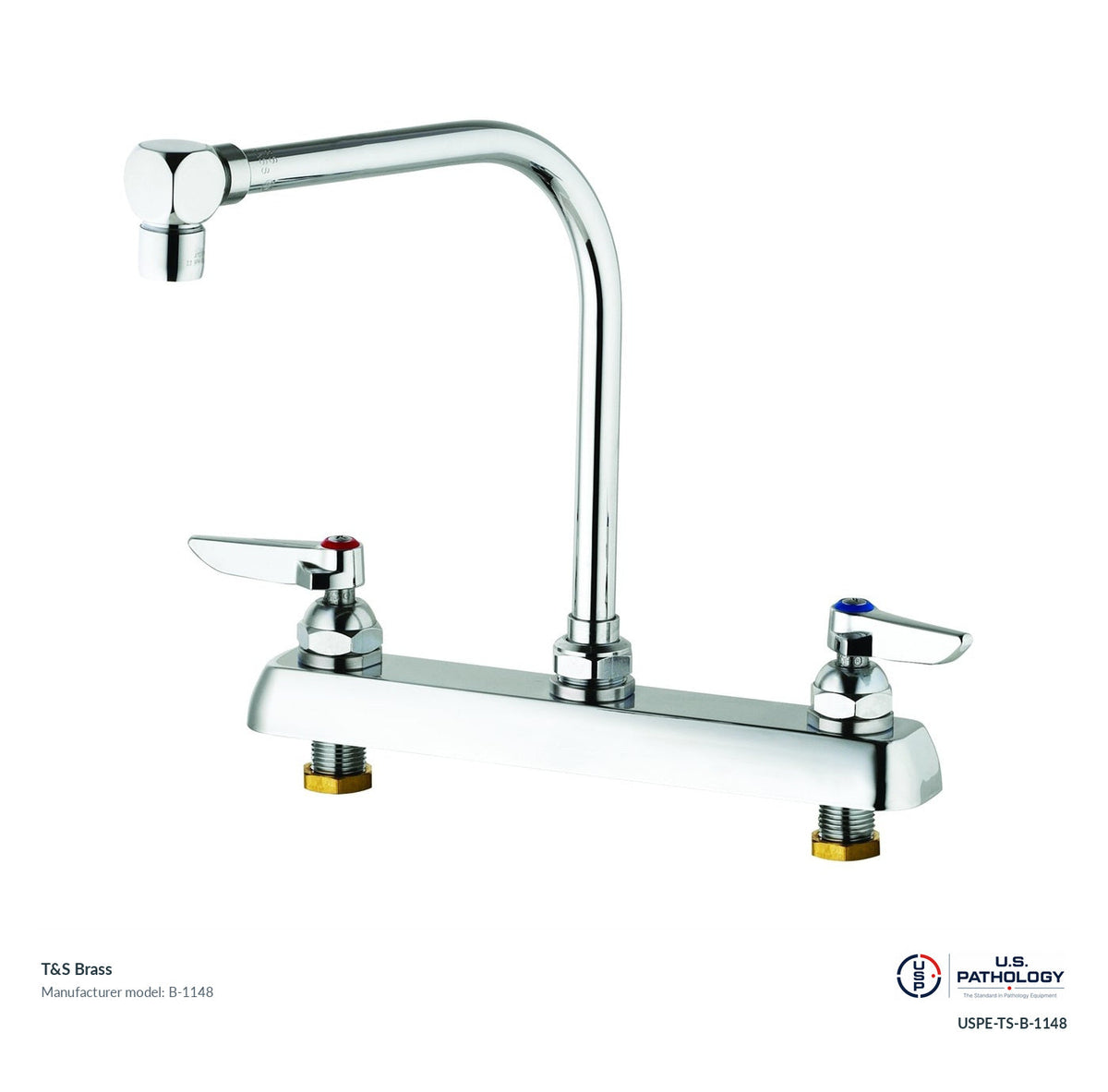 T&S Brass B-1148 Deck-mount workboard faucet; genuine T&S manufacturer reference; USPE catalog USPE-TS-B-1148