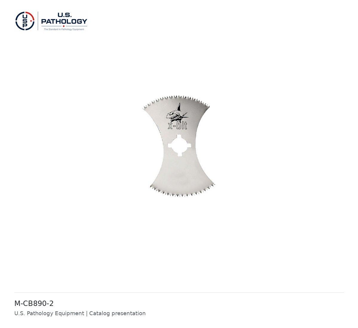 HEBU X-Bite Waisted Autopsy Blade | USPE – 2.5-inch waisted blade – catalog reference M-CB890-2; USPE catalog presentation