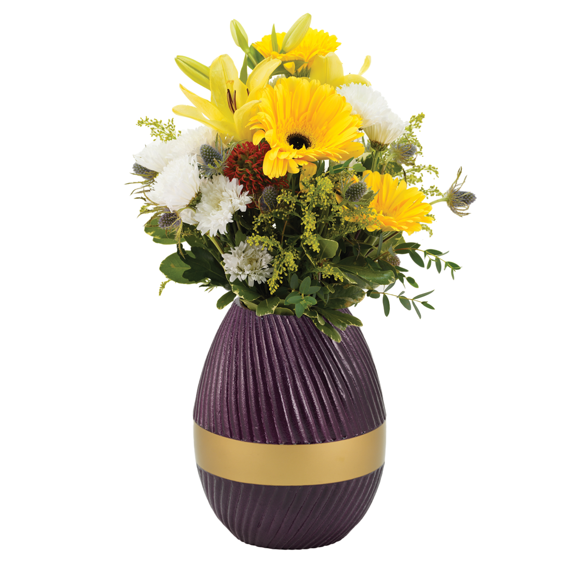 Violet Ribbed Sunray Vase Scattering Urn, view 3