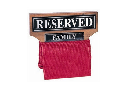Walnut Reserved Seat Signs - Reserved Family